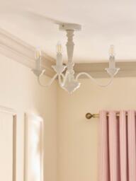 Laura Ashley Tate 3 Arm Semi Flush Ceiling Light, Cream - thumbnail 6