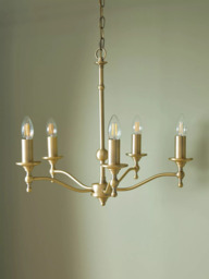 Laura Ashley Ludchurch Chandelier Ceiling Light, 5 Arms, Matt Antique Brass - thumbnail 2