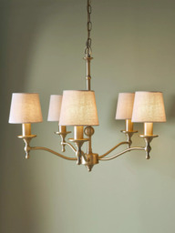 Laura Ashley Ludchurch Chandelier Ceiling Light, 5 Arms, Matt Antique Brass - thumbnail 6
