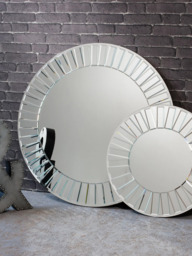 Gallery Direct Mondello Round Glass Frame Mirror, Clear - thumbnail 2