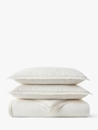 Christy Seersucker Weave Cotton Duvet Cover Set, Beige - thumbnail 4