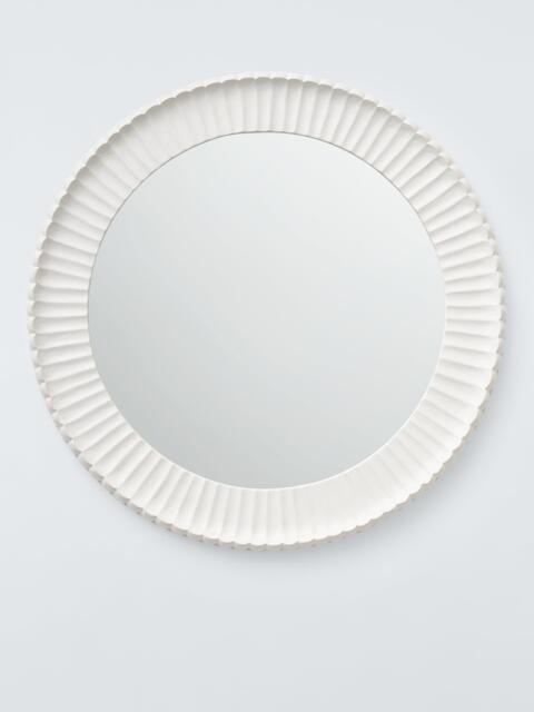 John Lewis Coastal Carved Round Frame Wall Mirror, 70cm, White - image 1