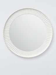 John Lewis Coastal Carved Round Frame Wall Mirror, 70cm, White