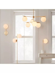 West Elm Sphere + Stem Chandelier Ceiling Light, White - thumbnail 3