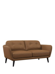John Lewis Arlo Medium 2 Seater Leather Sofa, Dark Leg