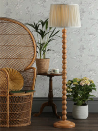 Laura Ashley Maria Wooden Floor Lamp, Natural Oak - thumbnail 5
