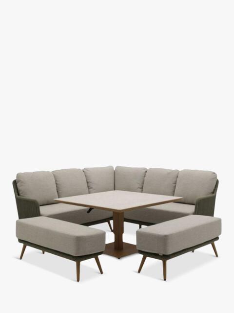 Bramblecrest Como 8-Seater Corner Corner Casual Garden Dining Set with Height-Adjustable Square Table, Fern Green - image 1