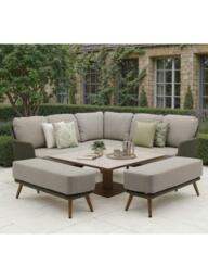 Bramblecrest Como 8-Seater Corner Corner Casual Garden Dining Set with Height-Adjustable Square Table, Fern Green - thumbnail 2