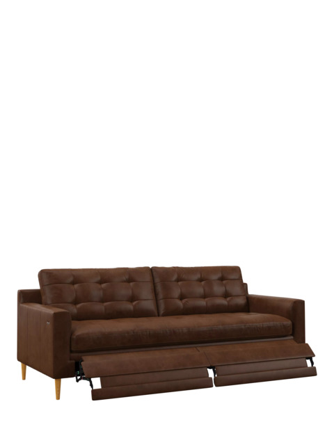 John Lewis Draper II Motion Large 3 Seater Leather Sofa, Light Leg - image 1