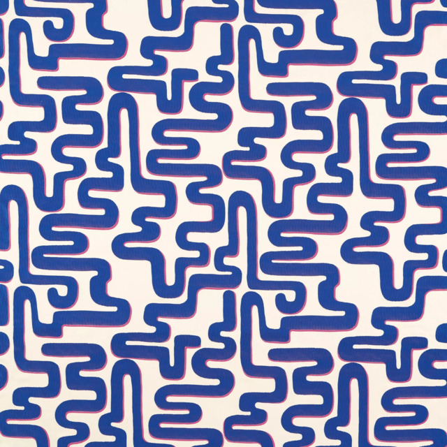 Harlequin x Sophie Robinson Meander Leaf Made to Measure Curtains or Roman Blind, Lapis/Spinel - image 1