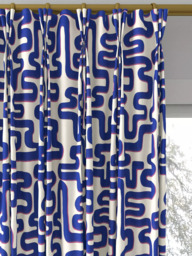 Harlequin x Sophie Robinson Meander Leaf Made to Measure Curtains or Roman Blind, Lapis/Spinel - thumbnail 6