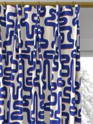 Harlequin x Sophie Robinson Meander Leaf Made to Measure Curtains or Roman Blind, Lapis/Spinel - thumbnail 4