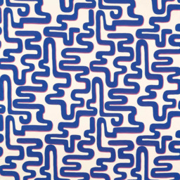 Harlequin x Sophie Robinson Meander Leaf Made to Measure Curtains or Roman Blind, Lapis/Spinel - thumbnail 1