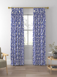 Harlequin x Sophie Robinson Meander Leaf Made to Measure Curtains or Roman Blind, Lapis/Spinel - thumbnail 5