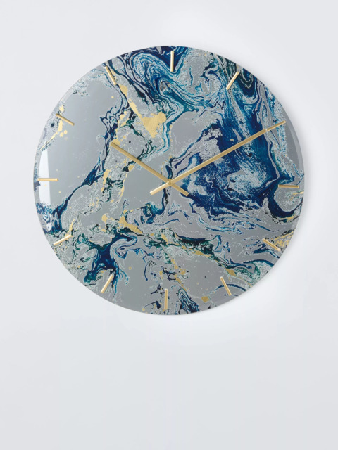 John Lewis Marble Print Analogue Wall Clock, 50cm, Navy - image 1