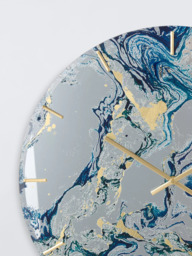 John Lewis Marble Print Analogue Wall Clock, 50cm, Navy - thumbnail 2