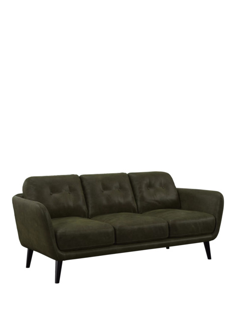 John Lewis Arlo Large 3 Seater Leather Sofa, Dark Leg - image 1