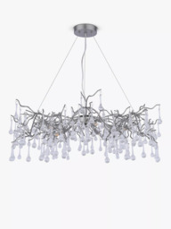 Laura Ashley Willow Grande Ceiling Light, Pewter - thumbnail 4