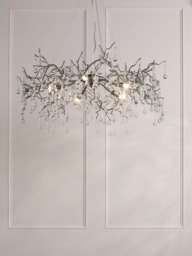 Laura Ashley Willow Grande Ceiling Light, Pewter - thumbnail 1