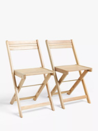 John Lewis Acacia Wood Foldable 2-Seater Garden Bistro Table & Chairs Set, Natural - thumbnail 5