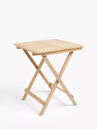 John Lewis Acacia Wood Foldable 2-Seater Garden Bistro Table & Chairs Set, Natural - thumbnail 6