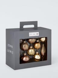 John Lewis Glass Baubles, Box of 20, Gold - thumbnail 3