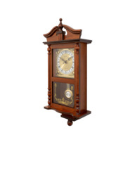 Acctim Westbury Radio Controlled Roman Numeral Pendulum Wall Clock, Brown - thumbnail 2