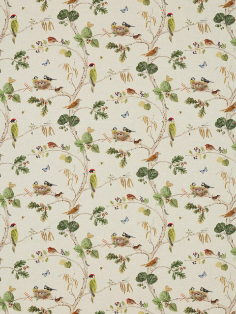 Sanderson Woodland Chorus Made to Measure Curtains or Roman Blind, Linen/Multi - image 1