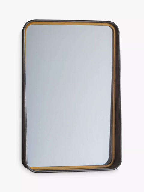 Gallery Direct Earl Rectangular Rounded Corners Metal Frame Mirror, 62 x 41.5cm, Bronze/Gold - image 1