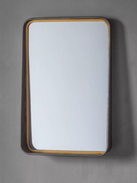 Gallery Direct Earl Rectangular Rounded Corners Metal Frame Mirror, 62 x 41.5cm, Bronze/Gold - thumbnail 2