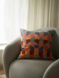 John Lewis Stack Cushion, Orange / Grey - thumbnail 2