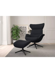 Flexlux More Relax Recliner Chair and Footstool, Black Leg - thumbnail 3