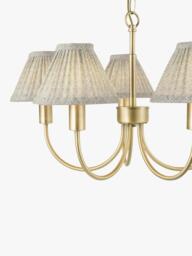 Laura Ashley Willowbrook 5 Arm Pleat Shade Pendant Ceiling Light, Antique Brass - thumbnail 5