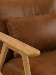 John Lewis Hendricks Leather Armchair, Light Leg - thumbnail 6