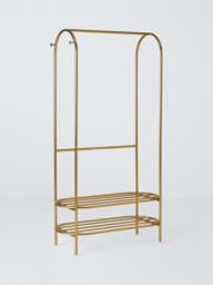 John Lewis Curved Metal Clothes Rail, Gold - thumbnail 1