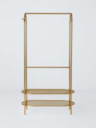 John Lewis Curved Metal Clothes Rail, Gold - thumbnail 2