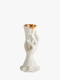Jonathan Adler I-Scream Porcelain Vase, H18cm, White/Gold - thumbnail 2