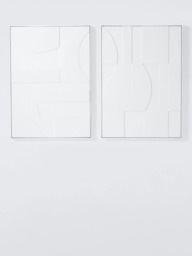 John Lewis 'Modernist' Large Framed Hand Painted 3D Canvas, Set of 2, 140 x 100cm, White
