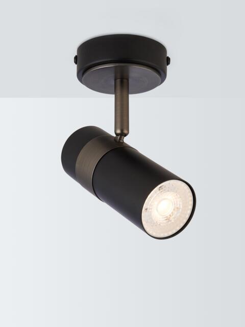John Lewis Obi Single Spotlight Wall Light, Matt Black - image 1