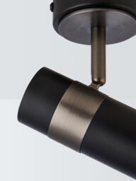 John Lewis Obi Single Spotlight Wall Light, Matt Black - thumbnail 3