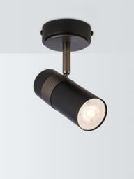 John Lewis Obi Single Spotlight Wall Light, Matt Black - thumbnail 1