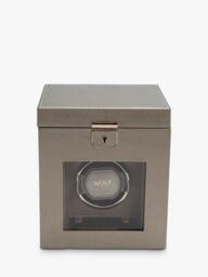 WOLF Palermo 1 Module Leather Watch Winder and Jewellery Box