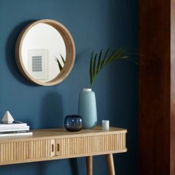 John Lewis Scandi Round Oak Wood Wall Mirror, Natural - thumbnail 4