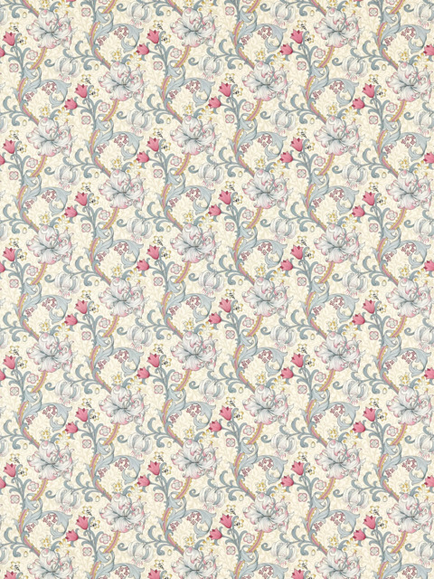 Clarke & Clarke Golden Lily Made to Measure Curtains or Roman Blind, Dove/Plum - image 1