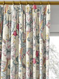 Clarke & Clarke Golden Lily Made to Measure Curtains or Roman Blind, Dove/Plum - thumbnail 2