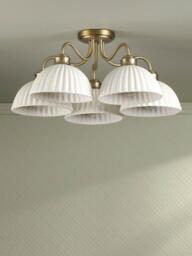 Laura Ashley Durford 5 Arm Semi Flush Ceiling Light, Antique Brass - thumbnail 6