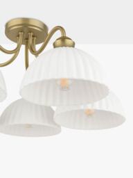 Laura Ashley Durford 5 Arm Semi Flush Ceiling Light, Antique Brass - thumbnail 5