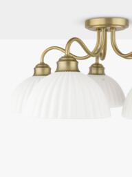 Laura Ashley Durford 5 Arm Semi Flush Ceiling Light, Antique Brass - thumbnail 4