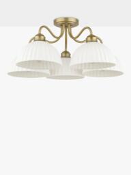 Laura Ashley Durford 5 Arm Semi Flush Ceiling Light, Antique Brass - thumbnail 3