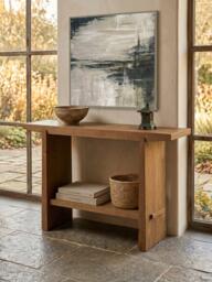 John Lewis Wedge Console Table, Dark Oak - thumbnail 3